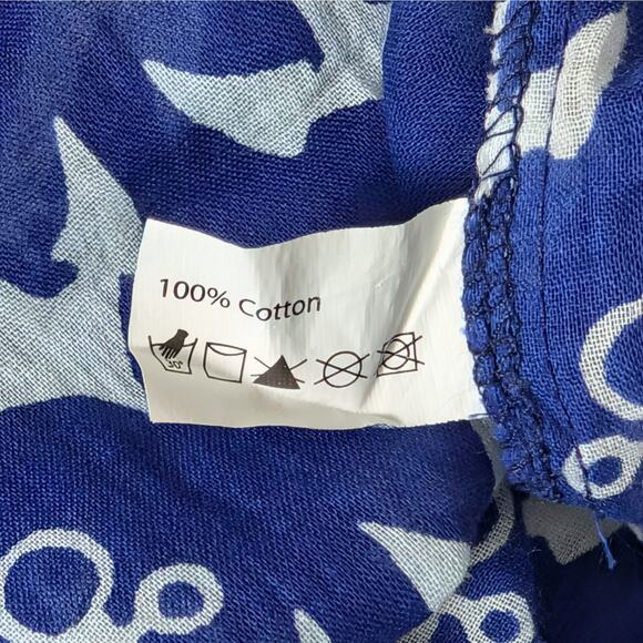 Flora by Rockflowerpaper Swim Coverup Womens Small Navy Nautical Coastal Beach - Picture 9 of 13